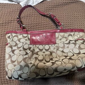 Vintage coach red and tan shoulder bag